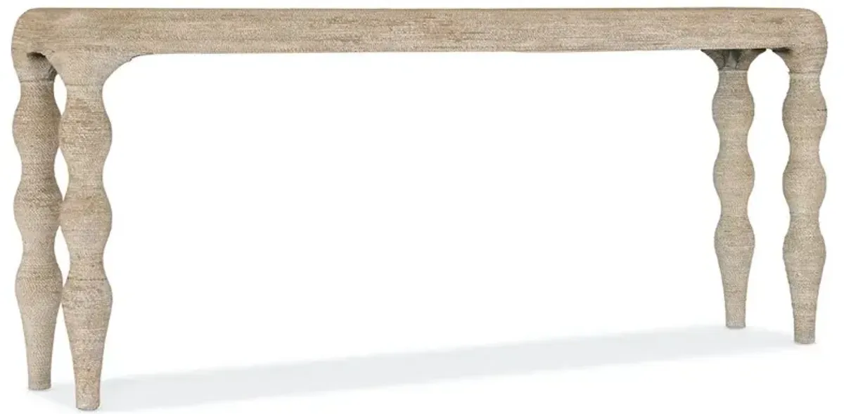 Miguel Coastal Beach Brown Wood Rope Wrapped Console Table