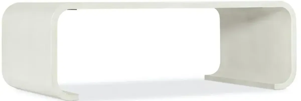 Dawson Modern Classic White Wood Curved Rectangular Coffee Table