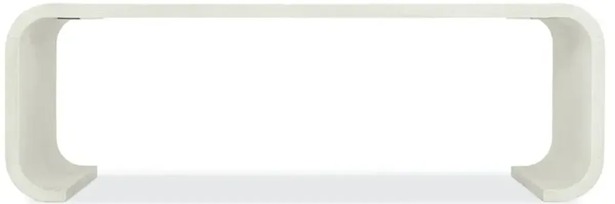 Dawson Modern Classic White Wood Curved Rectangular Coffee Table