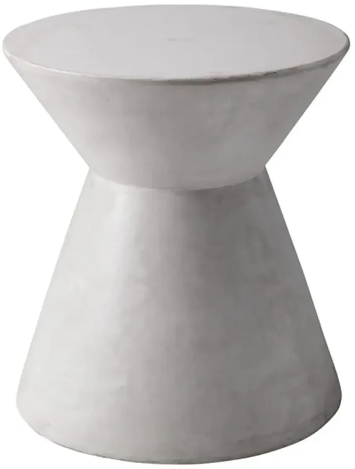 Neave Industrial White Concrete Outdoor Hourglass End Table