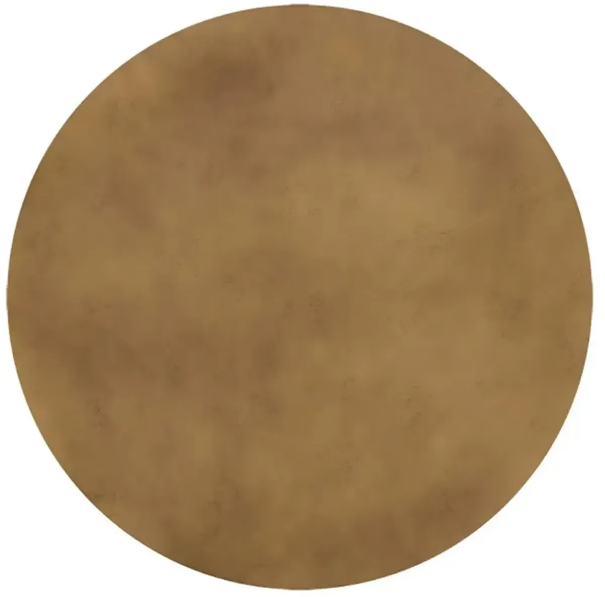 Regan Industrial Antique Brass Top Black Steel Base Round Coffee Table