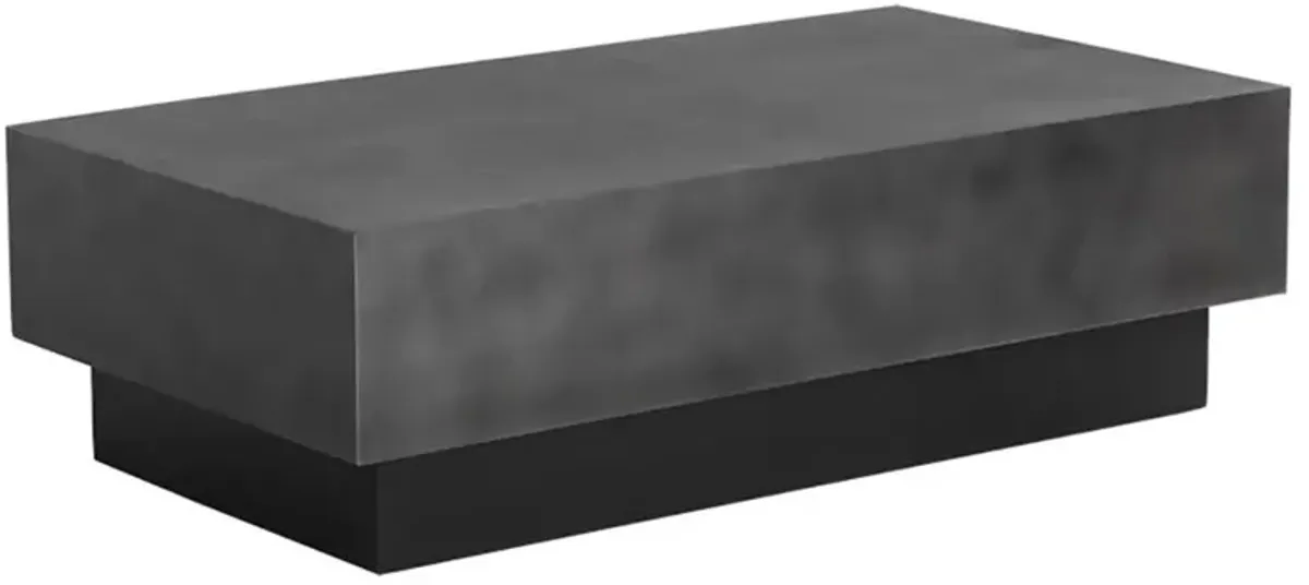 Bessie Industrial Grey Top Black Steel Base Rectangular Coffee Table