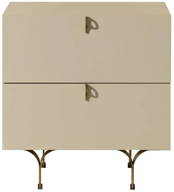 Macias French Country Cream Acacia Wood Nightstand - 20"