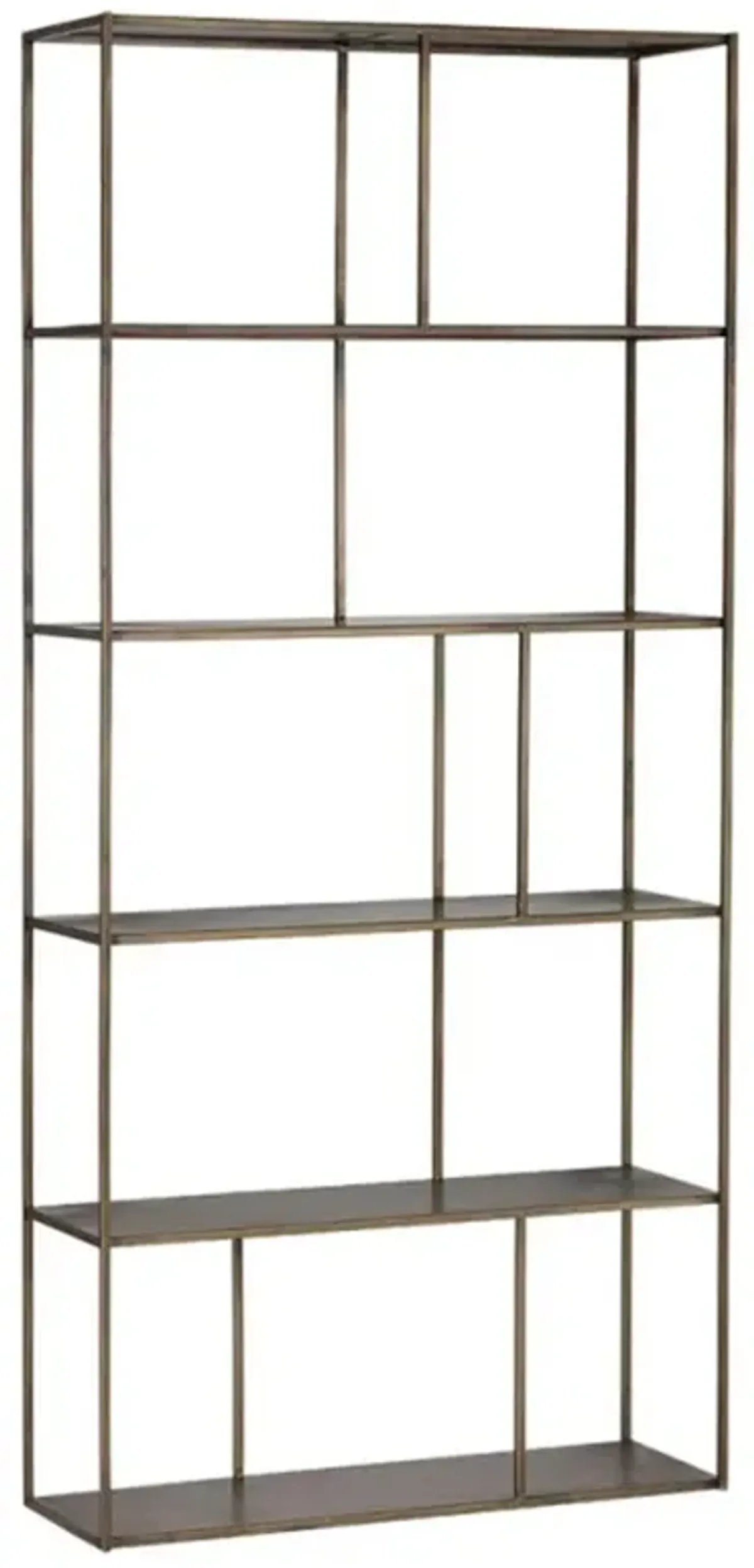 Cantrell Industrial Loft Antique Brass Iron 5 Tier Display Case