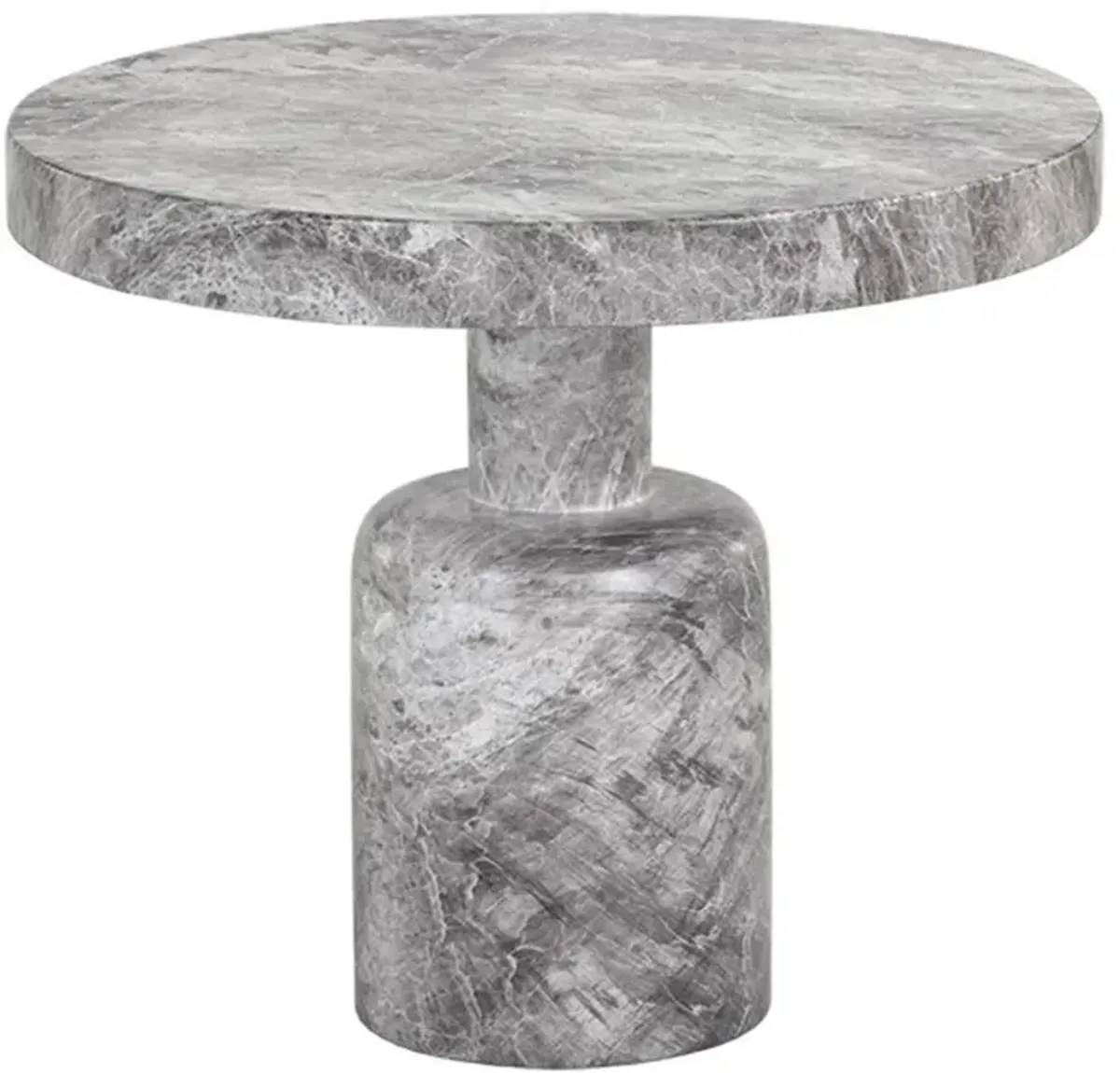 Blanchard Industrial Loft Grey Faux Marble Concrete Outdoor End Table