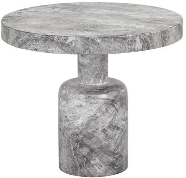 Blanchard Industrial Loft Grey Faux Marble Concrete Outdoor End Table