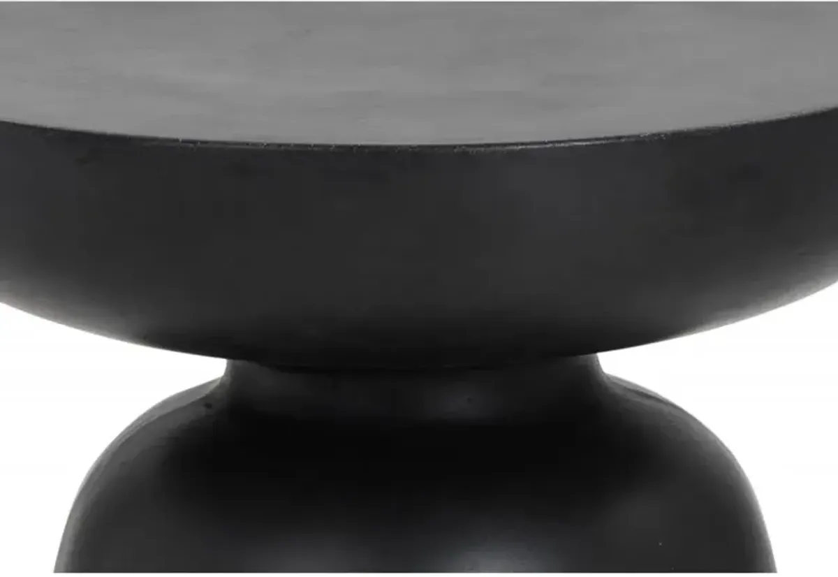 Sidney Modern Classic Black Concrete Outdoor End Table