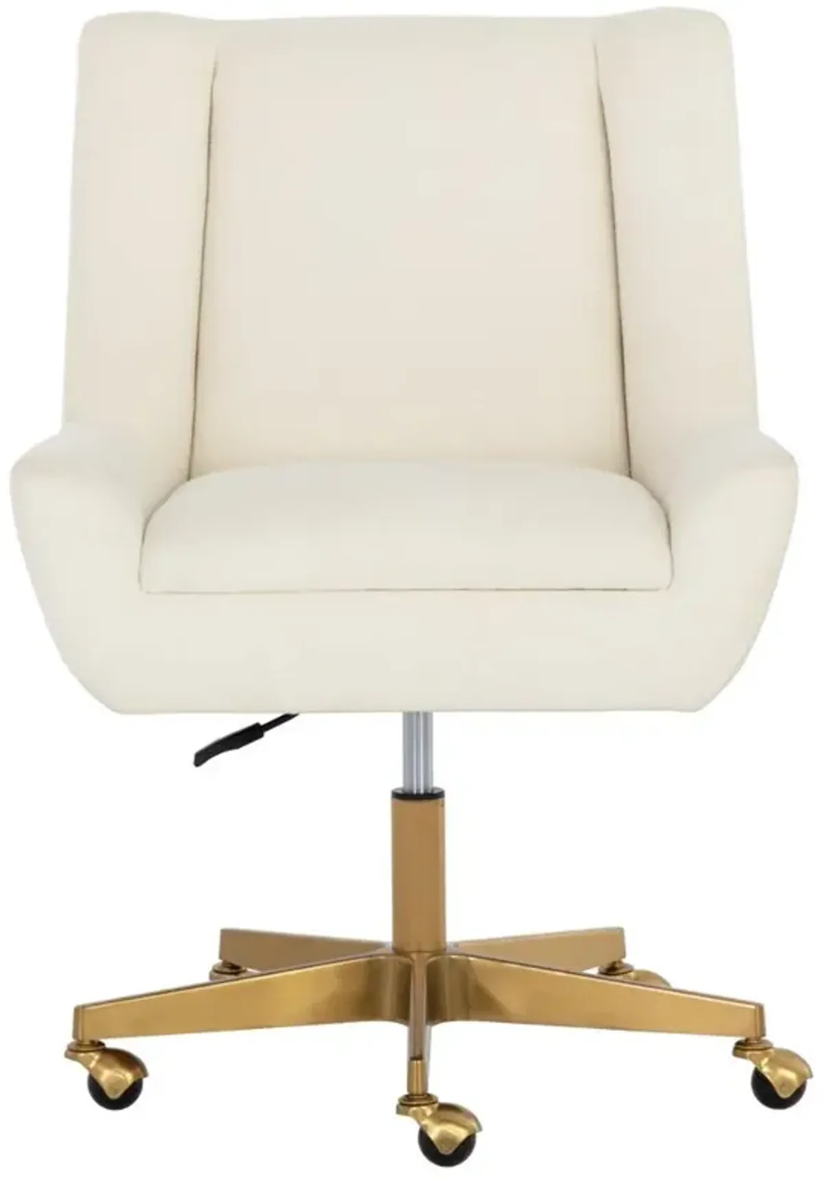 Weberg Hollywood Regency White Upholstered Matte Gold Steel Office Chair