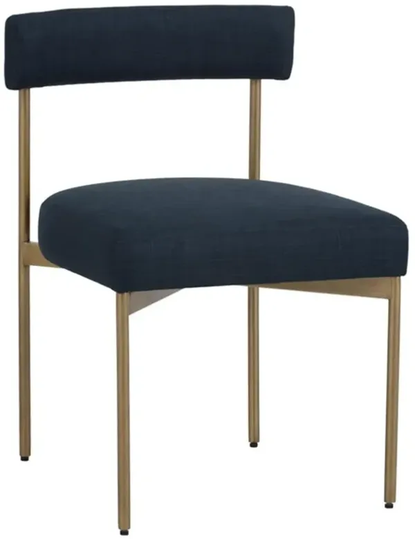 Garrison Navy Blue Upholstered Steel Dining Side Chair - Set of 2