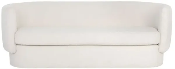 Miata Modern Classic White Performance Curved Sofa - 83"