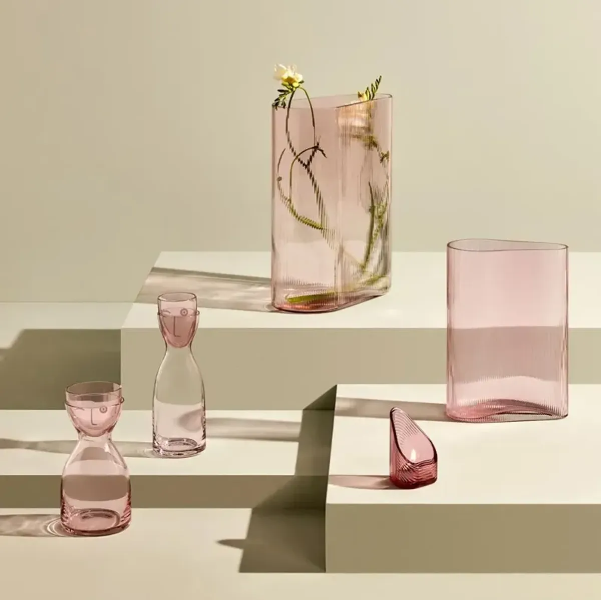 Mr & Mrs Modern Classic Pink Crystal Night Water Carafe Set - Large
