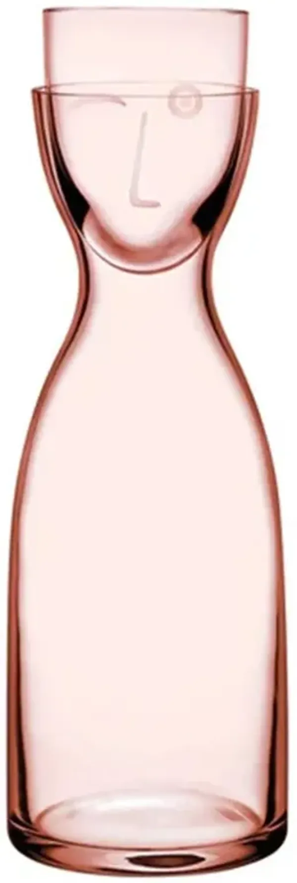 Mr & Mrs Modern Classic Pink Crystal Night Water Carafe Set - Large