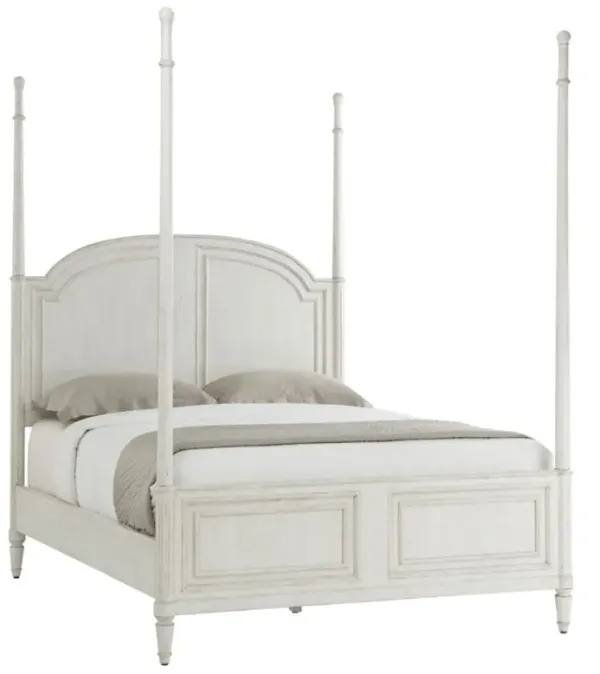 Gemma French Country White Maple Wood Poster Bed - Queen