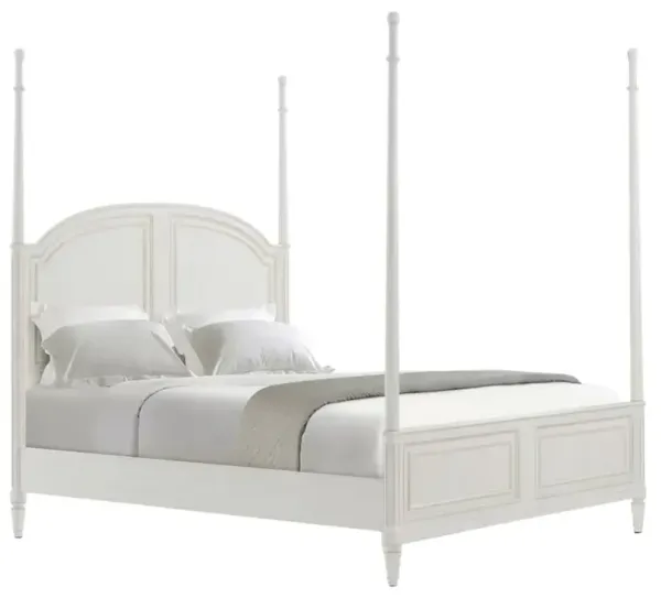 Gemma Updated Traditional White Maple Wood Four Poster Bed - King