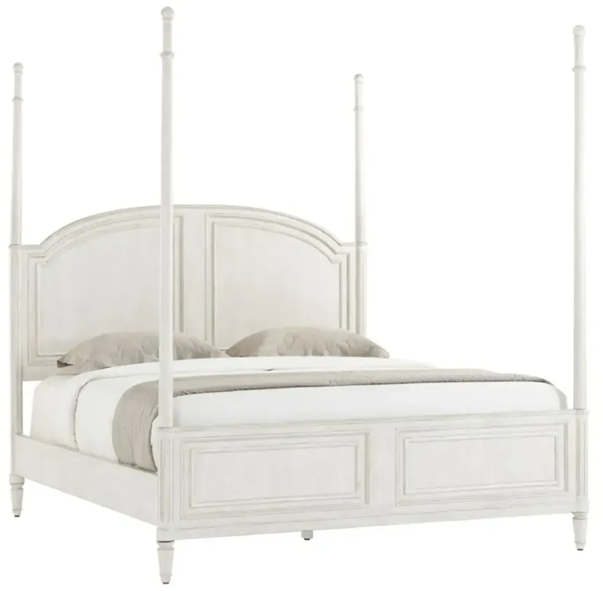 Gemma Updated Traditional White Maple Wood Poster Bed - California King