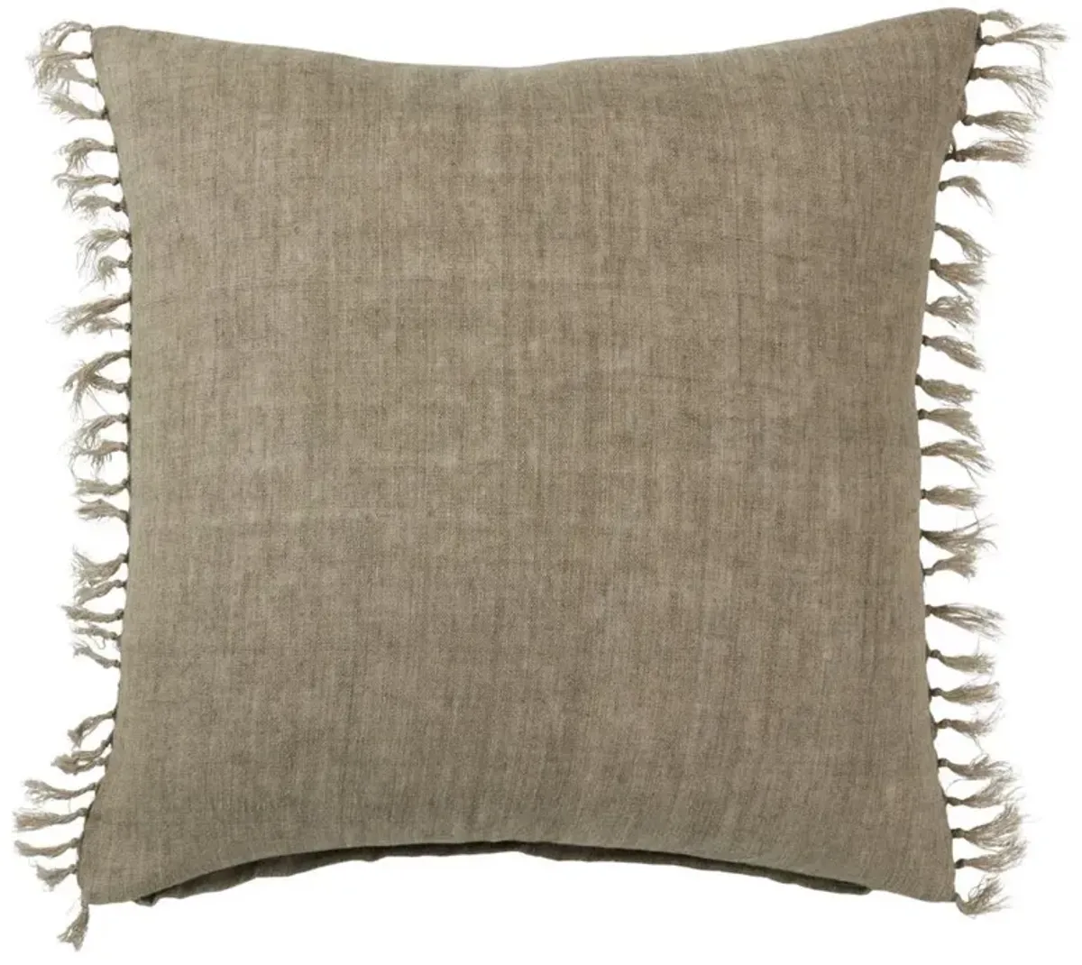 Effie Coastal Sage Linen Tassel Throw Pillow - 20x20