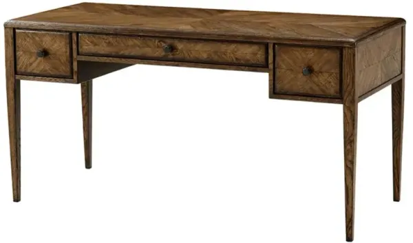 Ayra Mid Century Modern Dusk Brown Oak Wood Office Writing Desk