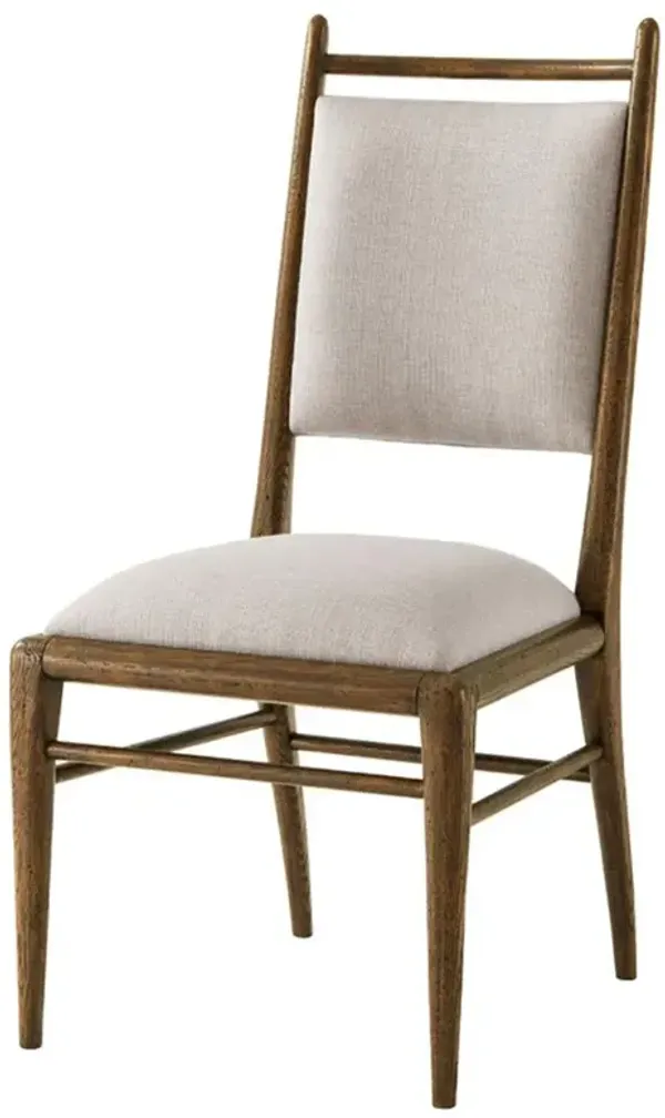 Ayra Grey Upholstered Back Dusk Brown Oak Dining Side Chair