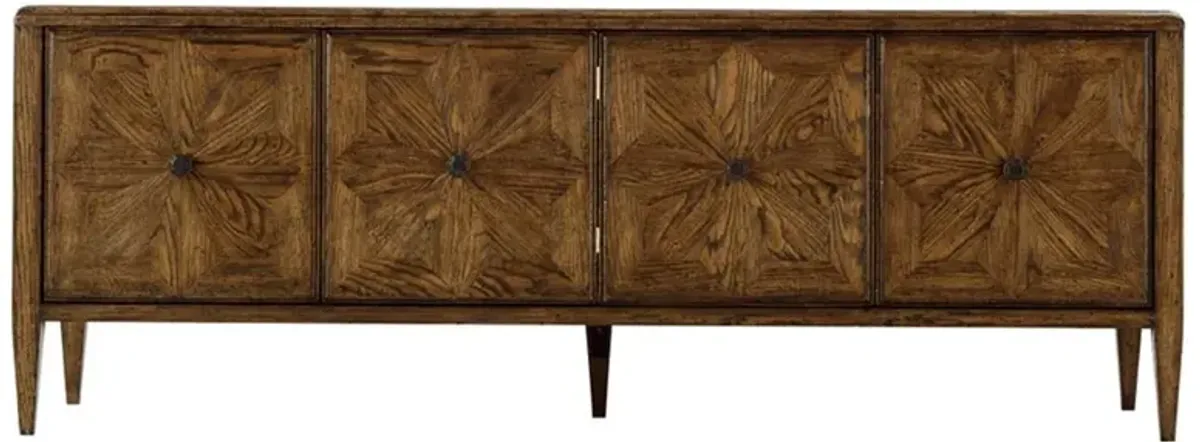 Ayra Mid Century Modern Dusk Brown Oak Wood Media Console