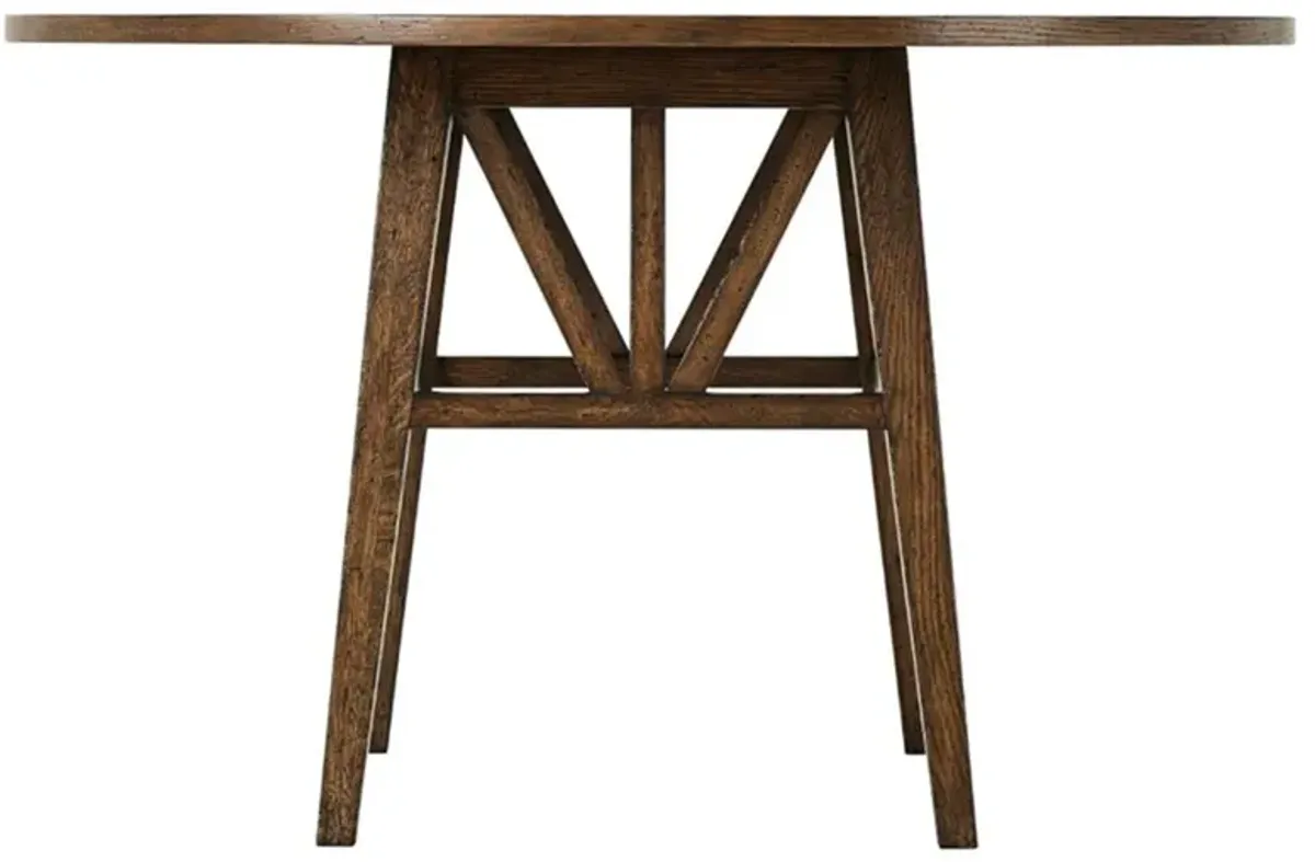 Ayra Mid Century Dusk Brown Oak Wood Round Dining Table - 48"W