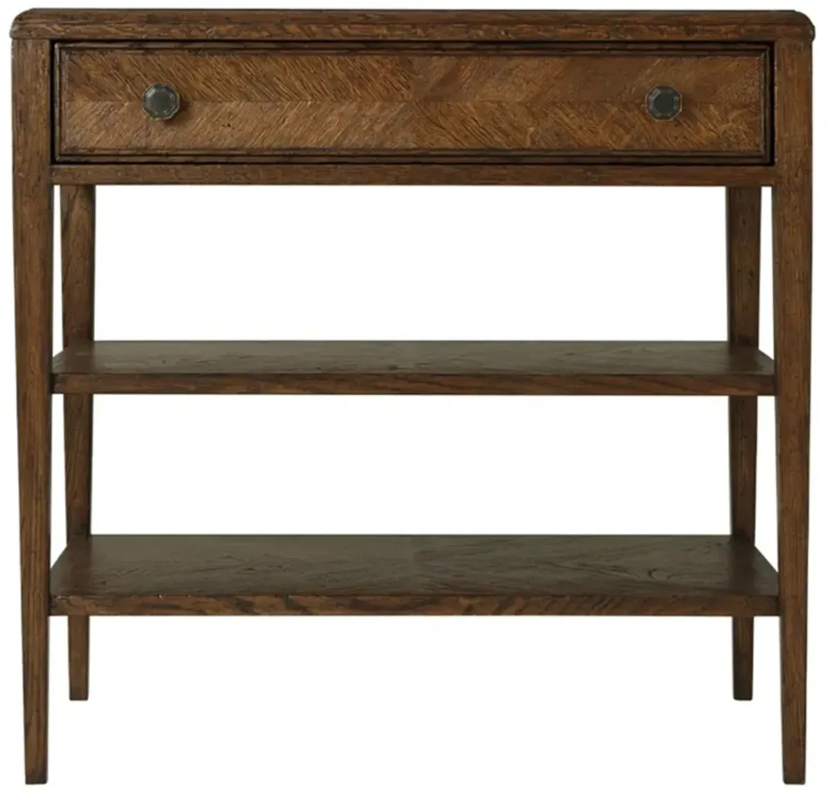Ayra Mid Century Modern Dusk Brown Oak Wood 1 Drawer Nightstand