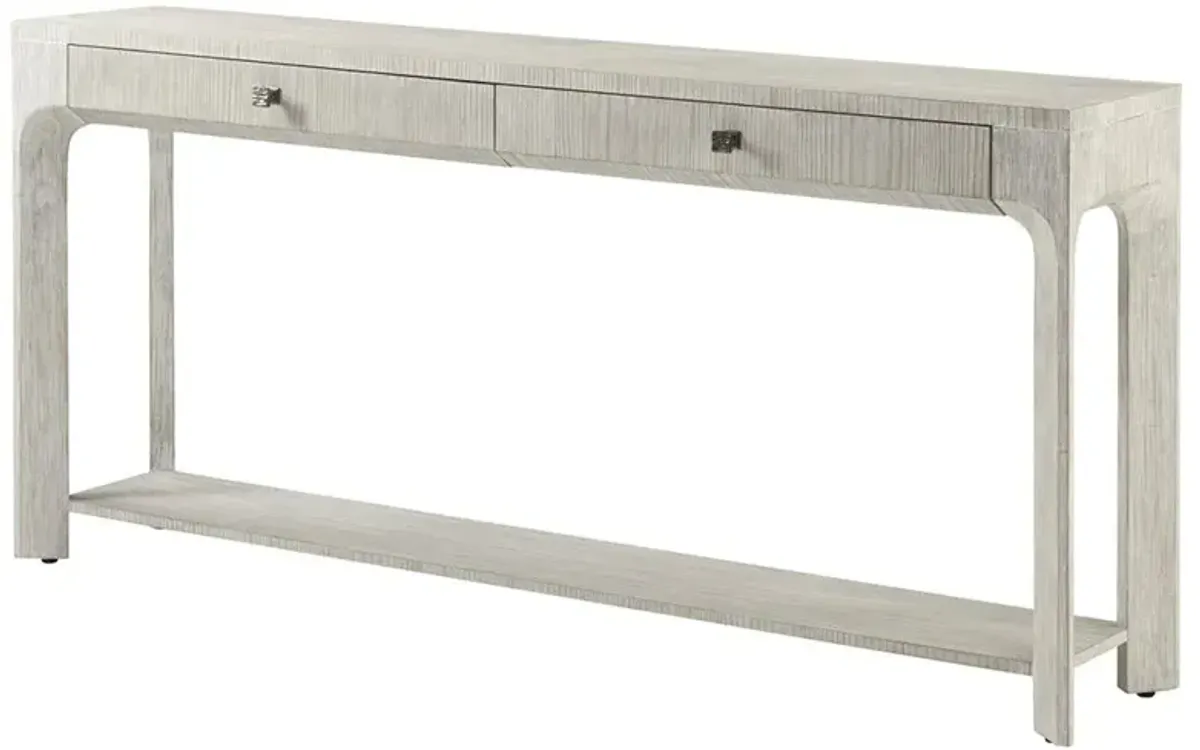 Beckett French White Pine Wood Rectangular2 Drawer Console Table