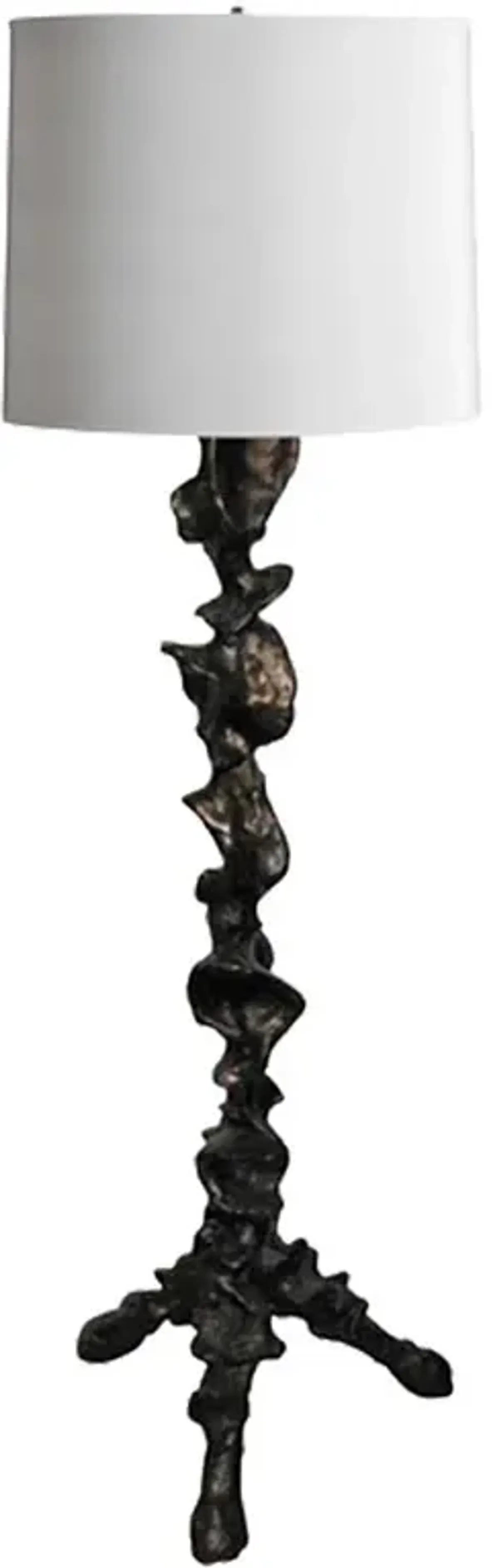 Klemm French Country Antique Bronze Resin Tripod Floor Lamp