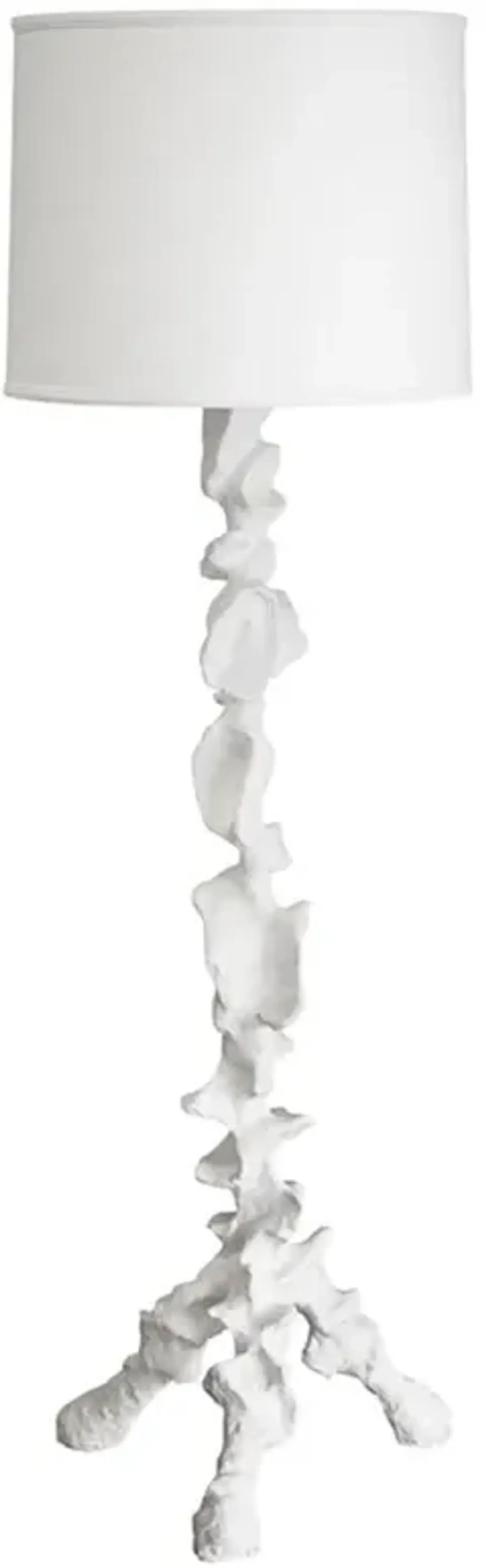 Klemm Modern Classic Frost White Resin Tripod Floor Lamp
