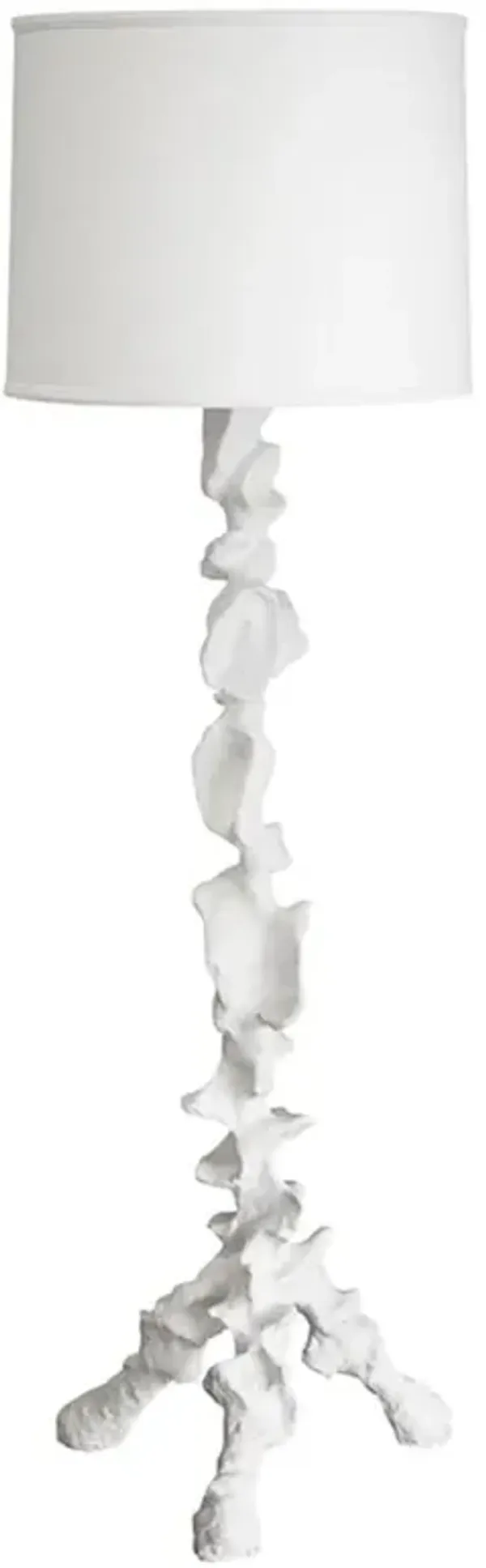 Klemm Modern Classic Frost White Resin Tripod Floor Lamp