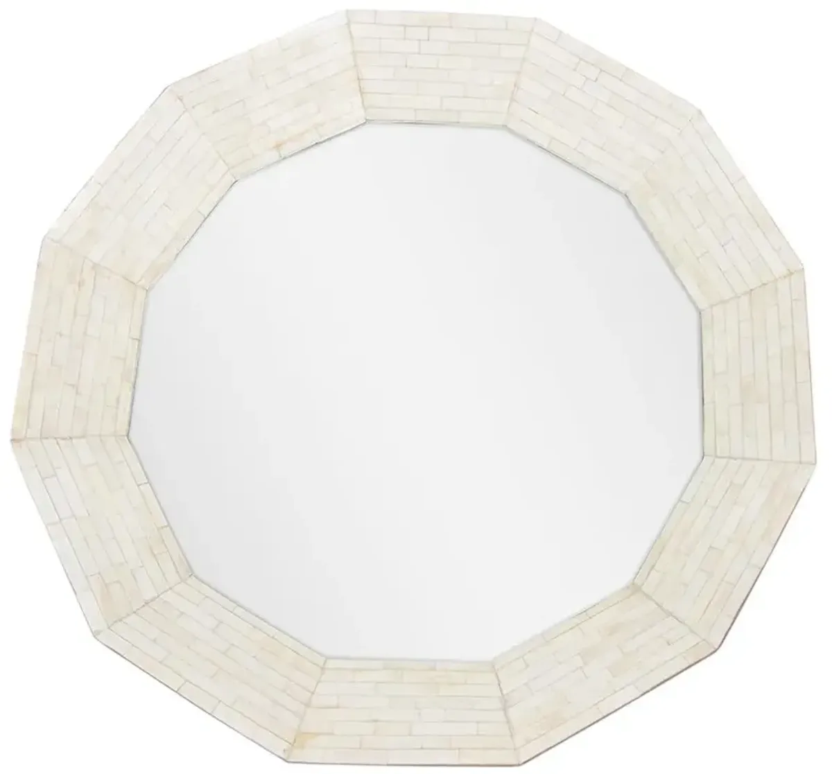Ares White Bone Wall Mirror