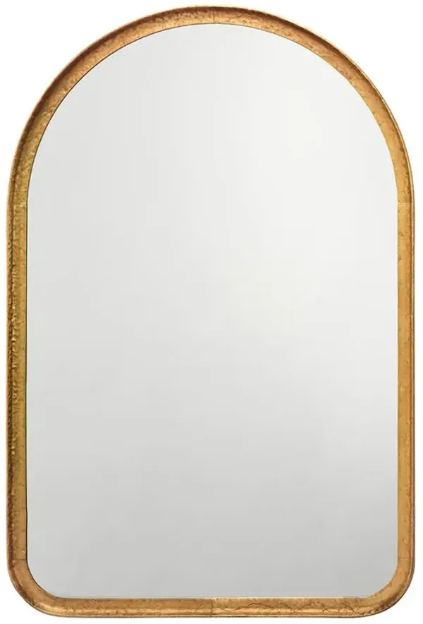 Nikko Mid Century Modern Gold Iron Arched Wall Mirror