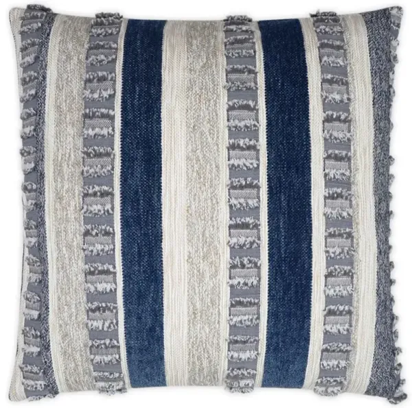 Kalahari Global Indigo Sunbrella Stripes Indoor Outdoor Throw Pillow - 22x22