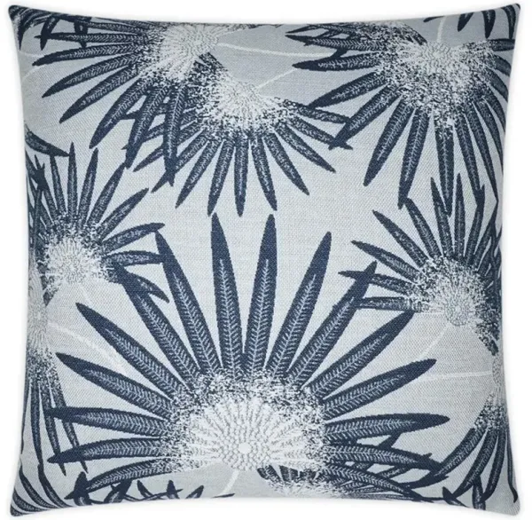 Fauna Global Bazaar Grey Sunbrella Leaf Print Indoor Outdoor Throw Pillow -22x22