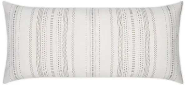 Mayumi Global Bazaar White Stripes Indoor Outdoor Lumbar Pillow - 12x24