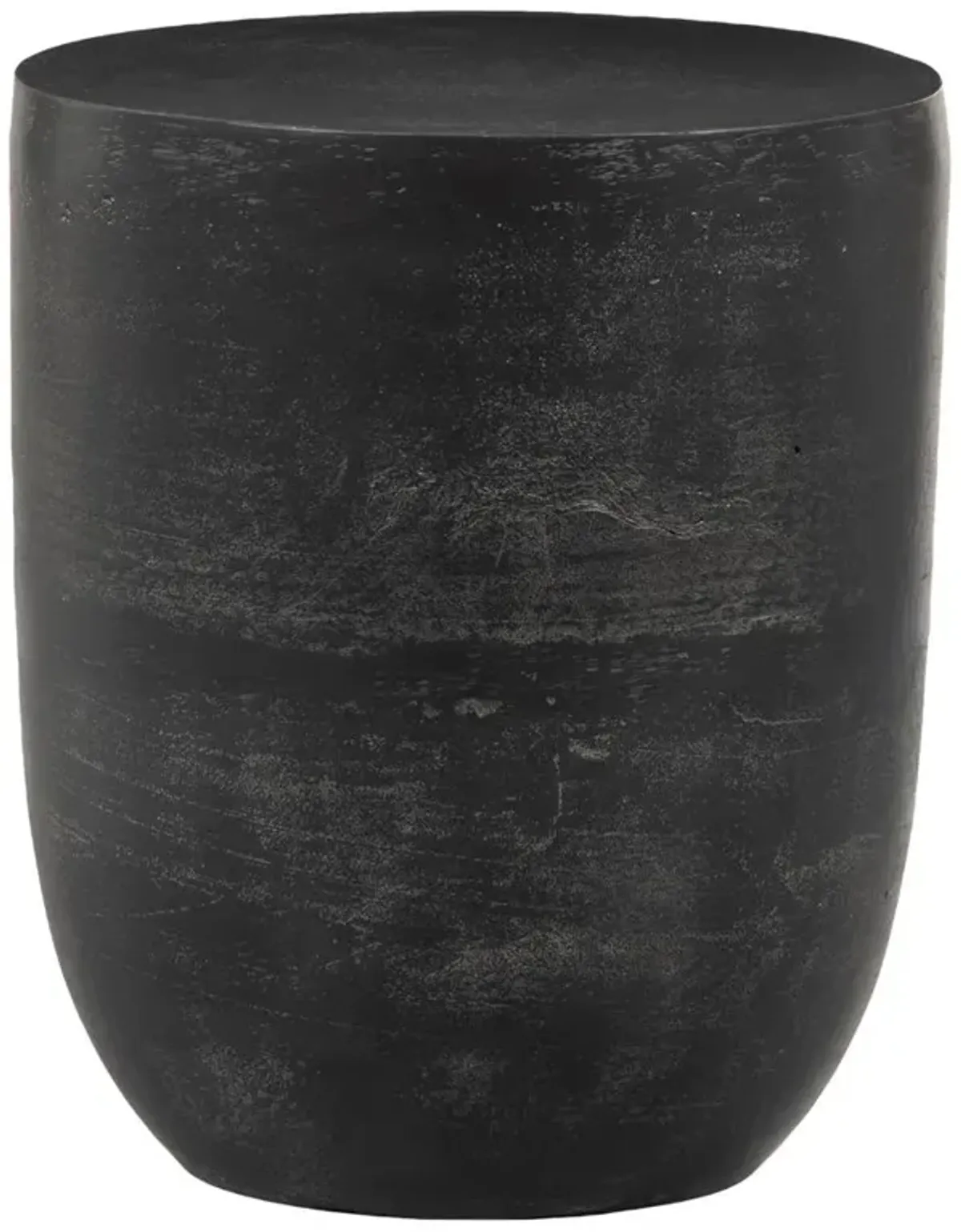 Bailey Industrial Loft Grey Aluminum Round Drum Outdoor Drink Table