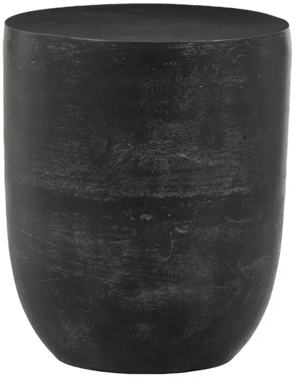 Bailey Industrial Loft Grey Aluminum Round Drum Outdoor Drink Table