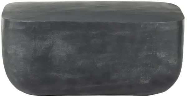 Bailey Industrial Loft Grey Aluminum Square Block Outdoor Coffee Table - Small