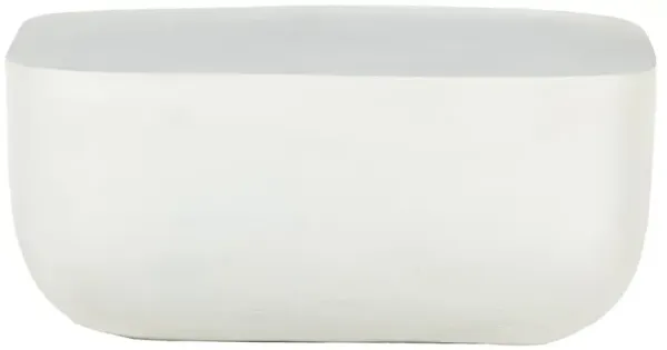 Bailey Industrial Loft White Aluminum Square Block Outdoor Coffee Table - Small