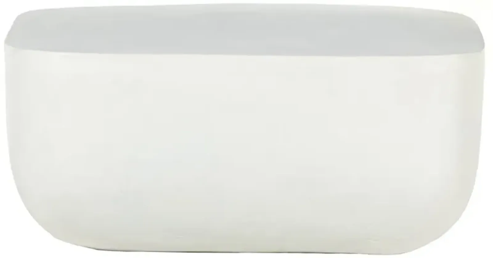 Bailey Industrial Loft White Aluminum Square Block Outdoor Coffee Table - Small