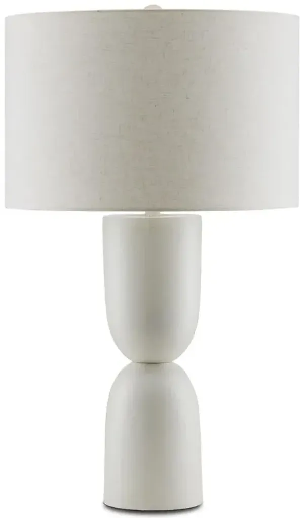 Linno Modern Classic White Cast Aluminum Bedside Table Lamp