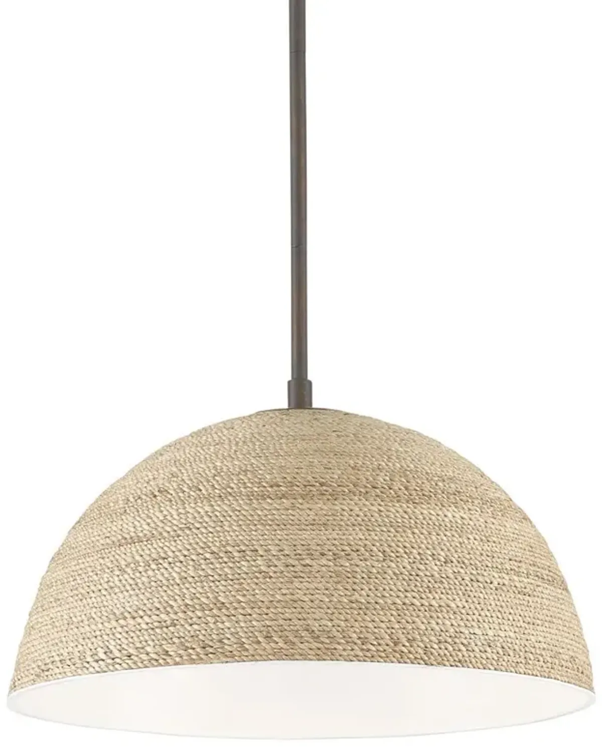 Jordan Coastal Beach Natural Abaca Rope Dome Shade Single Pendant