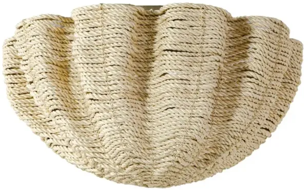 Palecek Isla Coastal Beach Natural Abaca Rope Antique Gold Metal Flush Mount
