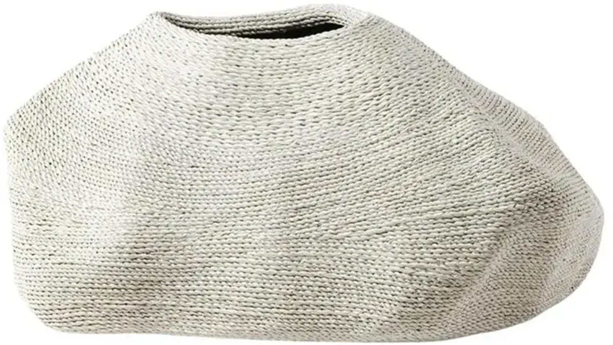 Palecek Jaden Coastal Beach White Wash Hand Woven Rope Decorative Vase - Small
