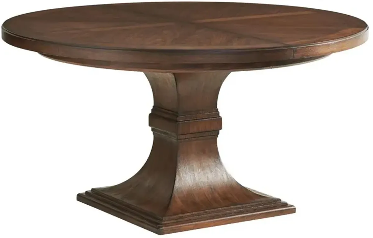Palo Alto Rustic Lodge Brown Wood Extendable Round Dining Table - 58-80"W
