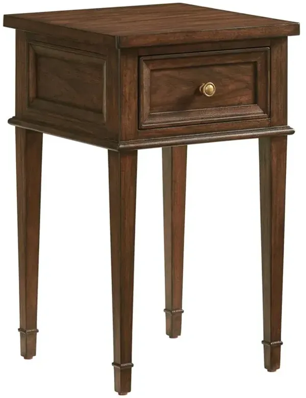 Surrey Rustic Lodge Brown Walnut Wood 1 Drawer Nightstand
