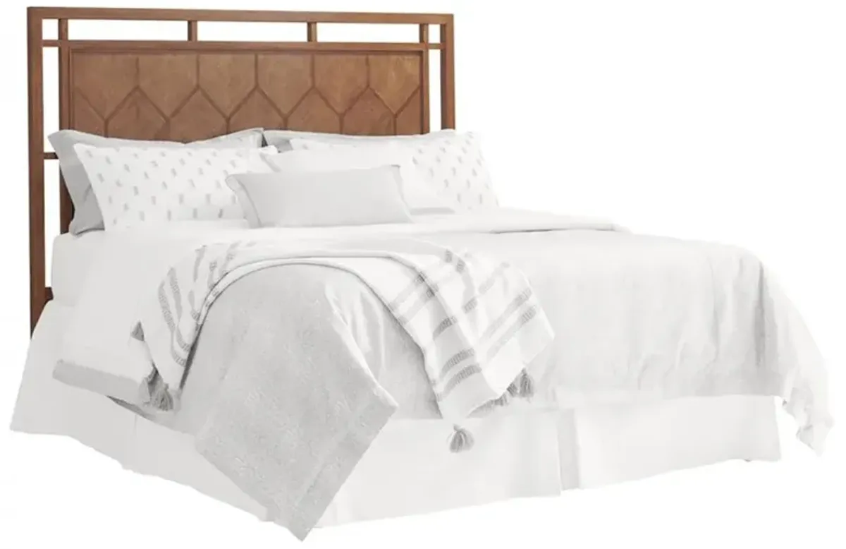 Rancho Mirage Coastal Beach Brown Wood Patterned Headboard - King