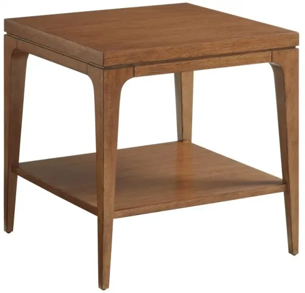 Kinsley Rustic Lodge Brown Hardwood Square Side End Table