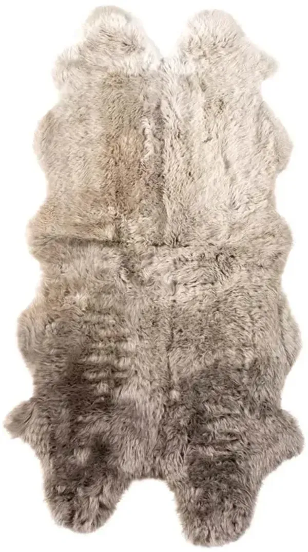 Tili Modern Classic Light Grey Ombre Fur Hide Rug - 3'2"x5'8"