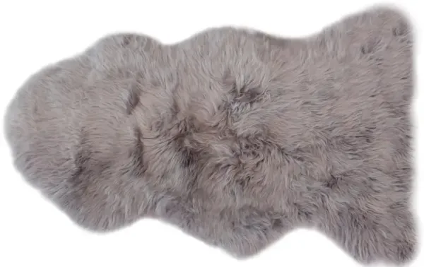Silas Modern Brown Long Wool Sheepskin Single Pelt Fur Rug - 2'x3'4"