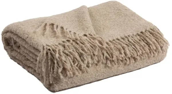 Kairos Modern Classic Light Brown Woven Alpaca Boucle Throw Blanket